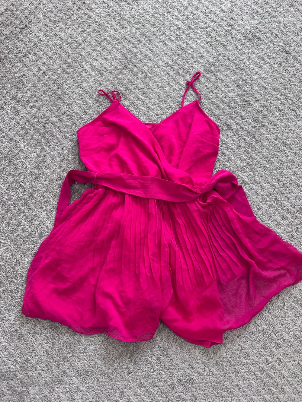 Express Bright Fuchsia Pleated Romper
